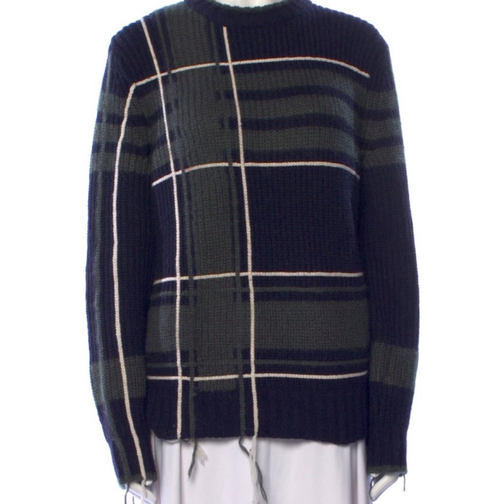 Tory Burch Navy and Gray Knit Sweater